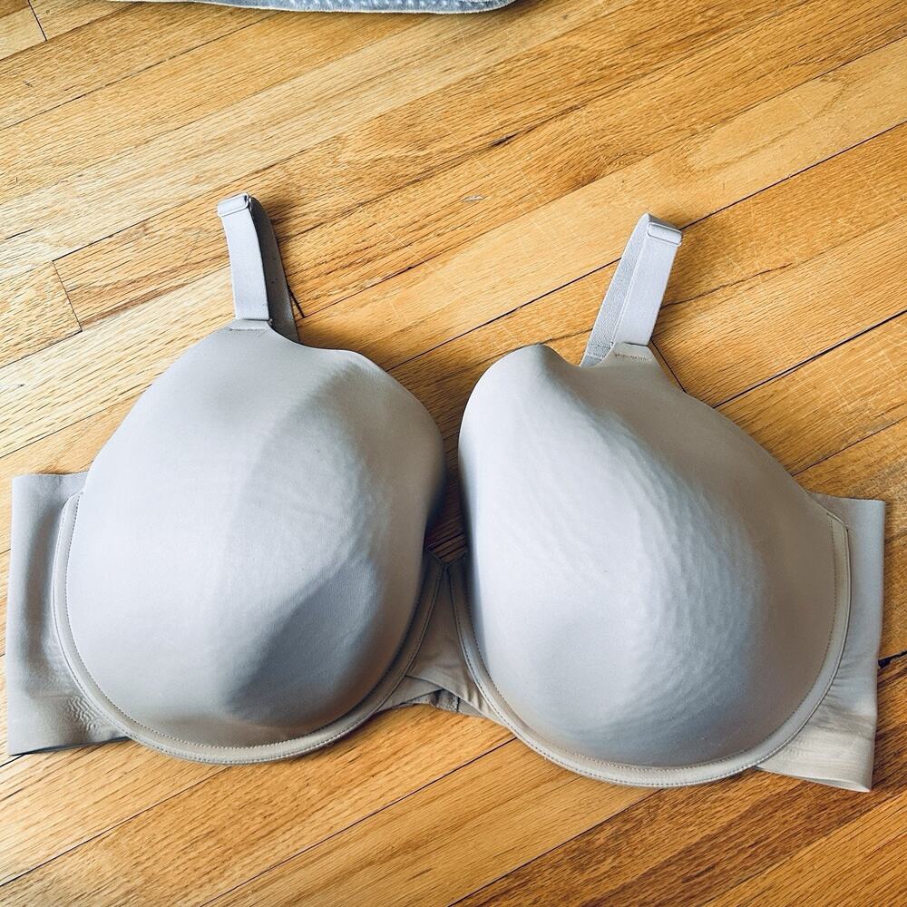 Cacique Lane Bryant Bra Lightly Lined Full Coverage Beige Tan Underwired 44G